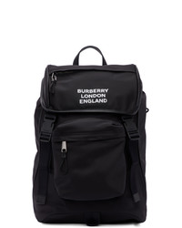Black Print Nylon Backpack