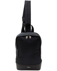 Balmain Black Monogram Backpack
