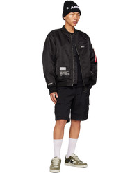 AAPE BY A BATHING APE Black Padded Bomber Jacket