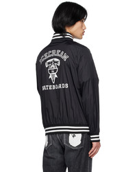 Icecream Black Printed Bomber Jacket