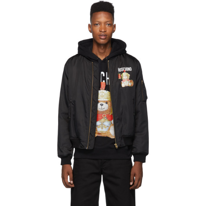 Teddy bear outlet bomber jacket black