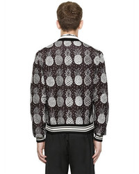 Dolce & Gabbana Pineapple Printed Nylon Bomber Jacket