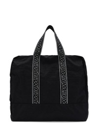 Black Print Nylon Duffle Bag
