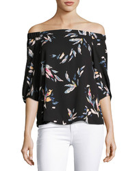 1 STATE 1state Off The Shoulder Print Top Black