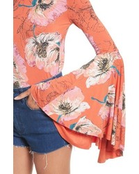 Free People Birds Of Paradise Print Off The Shoulder Top