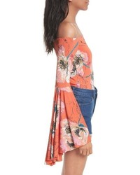 Free People Birds Of Paradise Print Off The Shoulder Top