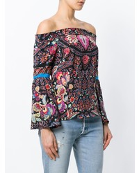 Etro Off The Shoulder Printed Blouse