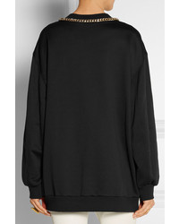 Moschino Chain Embellished Jersey Sweatshirt
