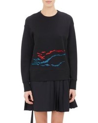 Tim Coppens Crystal Embellished Neoprene Sweatshirt Black