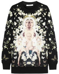 Givenchy Flower Madonna Sweatshirt In Printed Cotton Jersey