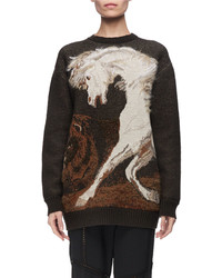 Stella McCartney Horse Intarsia Virgin Wool Crewneck Sweater