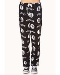 Black Print Pajama Pants