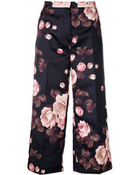 Rochas Floral Print Cropped Trousers