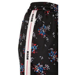 MSGM Floral Printed Techno Jersey Pants
