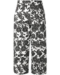 MSGM Floral Print Cropped Trousers