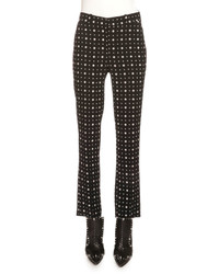 Givenchy Printed Cady Straight Leg Cropped Pants Black