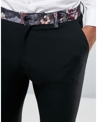 Asos Super Skinny Pant In Dark Floral Print