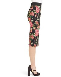 Dolce & Gabbana Dolcegabbana Rose Print Cady Pencil Skirt