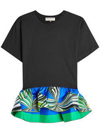 Emilio Pucci Cotton Top With Printed Peplum