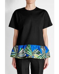 Emilio Pucci Cotton Top With Printed Peplum