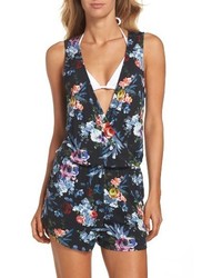 Green Dragon Botanical Night Claire Print Cover Up Romper