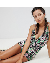 PrettyLittleThing Tropical Print Playsuit