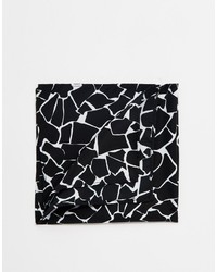 Asos Brand Pocket Square With Giraffe Print In Black