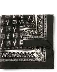Dolce & Gabbana Cactus Print Silk Twill Pocket Square