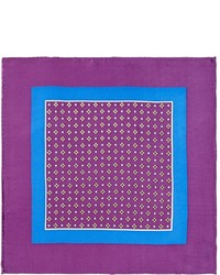 Burma Bibas Neat Printed Silk Pocket Square