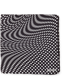 Tom Ford Stretch Dot Print Pocket Square Black