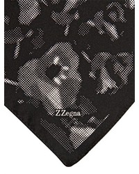 Z Zegna Printed Silk Satin Pocket Square