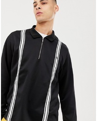 Sweet Sktbs Loose Polo With Zip Neck In Black