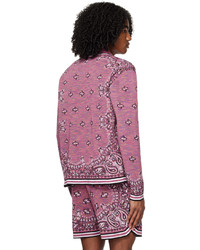 Amiri Purple Bandana Long Sleeve Polo