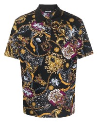 Just Cavalli Baroque Print Cotton Polo Shirt
