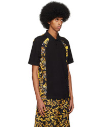 VERSACE JEANS COUTURE Black Baroque Polo