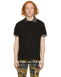VERSACE JEANS COUTURE Black Print Polo