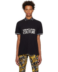 VERSACE JEANS COUTURE Black Printed Polo