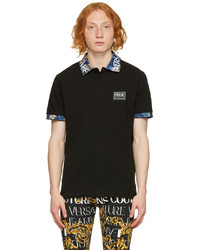 VERSACE JEANS COUTURE Black Tapestry Polo