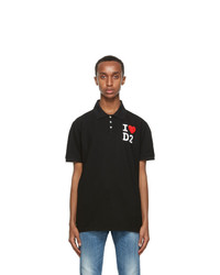 DSQUARED2 Black Tennis Fit Polo