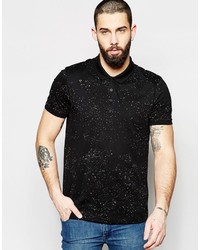 Asos Brand Jersey Polo With Paint Splat Print