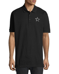 Givenchy Columbian Fit Star Polo Shirt With Python Print Hem Black