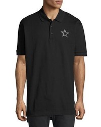 Givenchy Columbian Fit Star Polo Shirt With Python Print Hem Black