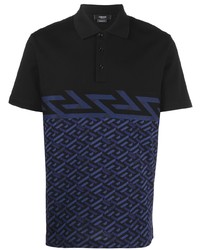 Versace Greca Print Detail Polo Shirt