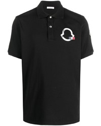 Moncler Logo Print Cotton Jersey Polo Shirt