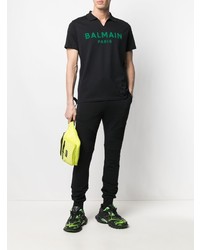 Balmain Logo Printed Polo Shirt