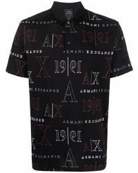 Armani Exchange Monogram Print Polo Shirt