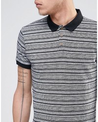 Bellfield Polo Shirt With All Over Geo Tribal Print
