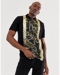 ASOS DESIGN Relaxed Fit Polo With Print And Sequins