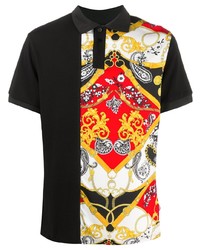 VERSACE JEANS COUTURE Short Sleeved Baroque Print Polo Shirt