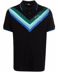 Karl Lagerfeld Stripe Logo Address Polo Shirt